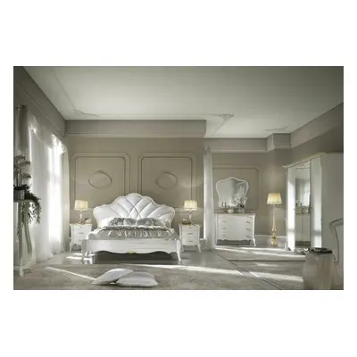 Schlafzimmer Set Barock Bett Nachttisch Kommode Bett Möbel 6tlg. Massivholz