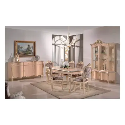 Esszimmer Möbel Esstisch Vitrine Kommode 4x Stühle Essgruppen tlg Garnitur