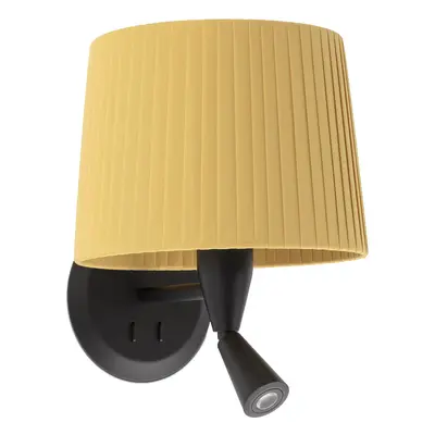 Faro Samba - Wandleuchte mit Schalter - 21,5 x 19 x 17,3 cm - 3W LED inkl. - gelb und schwarz