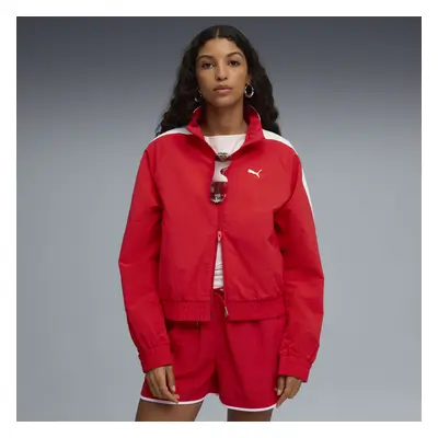 PUMA T7 Relaxed Gewebte Trainingsjacke Damen, Kleidung, Rot, XS