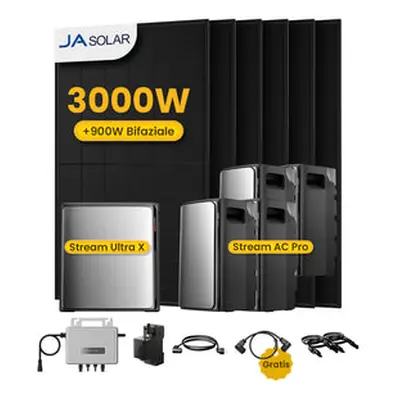 EcoFlow Stream Ultra X, All-in-One Speicher für Balkonkraftwerke, mit 6 x 500 JA Solar Bifaziale