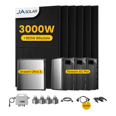 EcoFlow Stream Ultra X, All-in-One Speicher für Balkonkraftwerke, mit 6 x 500 JA Solar Bifaziale