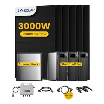 EcoFlow Stream Ultra X, All-in-One Speicher für Balkonkraftwerke, mit 6 x 500 JA Solar Bifaziale