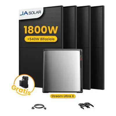 EcoFlow Stream Ultra X, All-in-One Speicher für Balkonkraftwerke, mit 4 x 450 JA Solar Bifaziale