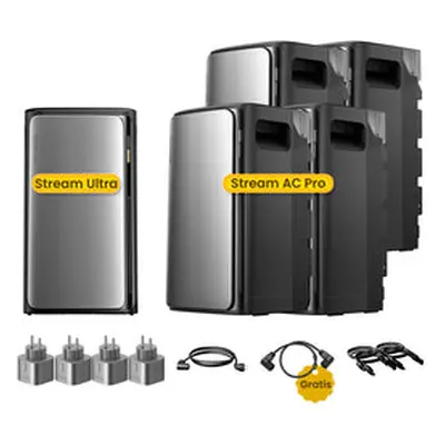 EcoFlow Stream Ultra, All-in-One Speicher für Balkonkraftwerke, by Powerness - Stream Ultra + 4 