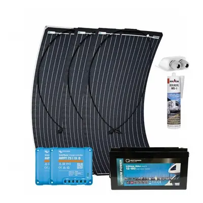 Wohnmobil Solar-Set 300W LiFePO4 12V 150Ah Victron MPPT Solarladeregler Autark Paket mit 0% MwSt
