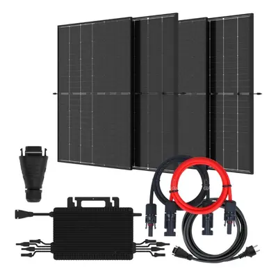 Balkonkraftwerk 1700W 4x 425W JA Solar Hoymiles HMS-1600-4T Wechselrichter Komplettset Bifazial 