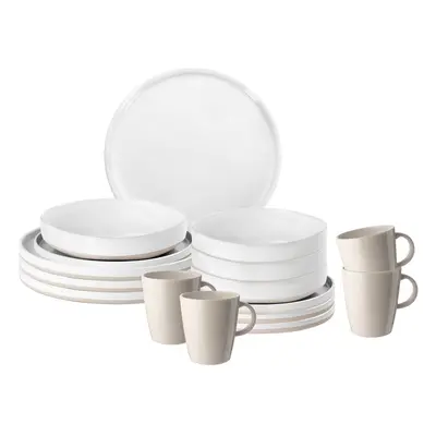 BRUNNER Melamin Ess Geschirr Set Lunch Box 16-teilig Camping Reise Teller Becher-Stonetouch Odet