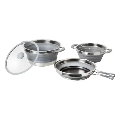 BRUNNER Koch Set Volcano Camping Küche Topf Pfanne Geschirr Stapelbar Silikon