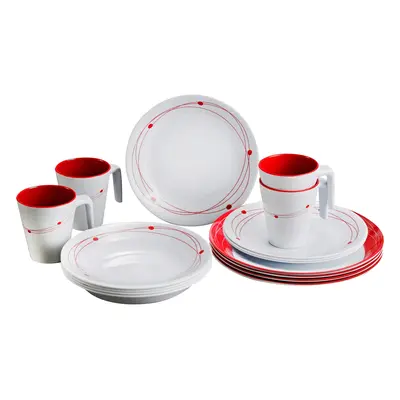 BRUNNER Melamin Ess Geschirr Set Cosmic 16-teilig Camping Reise Teller Becher