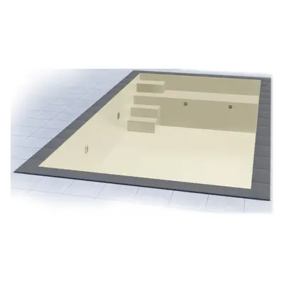 TrendStone Premium Set | Rechteckpool 700 x 350 x 150 cm | Sand | Treppe Variofit 58 links inkl.