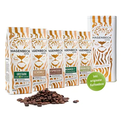 Hagenbeck Kaffee Geschenkset Bohnenkaffee für Kaffeeliebhaber (inkl. Tiger-Vorratsdose)