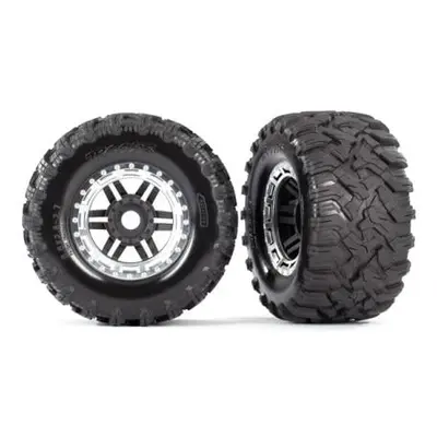 Traxxas-Laufrad 2,8", Maxx All-Terrain-Reifen, schwarz-graue Scheibe (2)