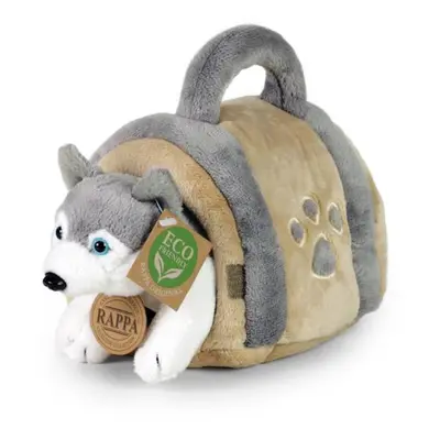 Plüsch-Husky-Hund 13 cm mit ECO-FRIENDLY Transportbox