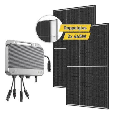 Balkonkraftwerk 890W Zendure SolarFlow 800 2x Trina Solar 445W mit 0% MwSt nach §12 Abs. 3 UstG