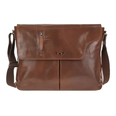 Greenburry Umhängetasche Leder 40x32cm Messenger Bag Damen Herren Schultasche Schultertasche für