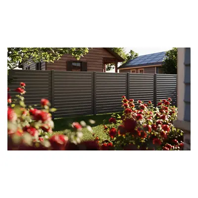 dz ALU Steckzaun VIDUAL pure-Set 100 D09 - m. Pf. - 30,52m - 1430 - DARK OAK-DV