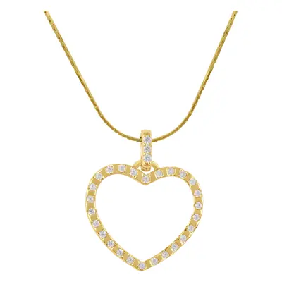 Kette Herz Sterlingsilber vergoldet mit Topasen