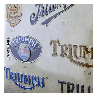 Nostalgic-Art Blechschild 30 x 40 cm Triumph - Logo Evolution - Motorradzubehör - Geschenkideen
