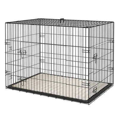 PawHut Hundebox, faltbare Transportbox für Hunde, herausnehmbarer Schale, Kissen, 91 x 62 x 68 c