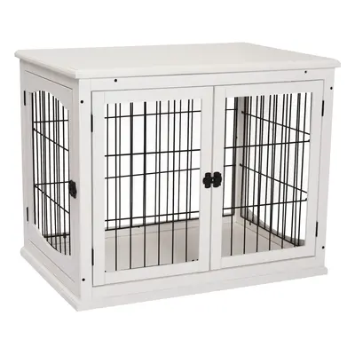 PawHut Hundehütte Hundehaus Transportbox Kleintierkäfig für Innen 81 x 58,5 x 66 cm aus MDF & Me